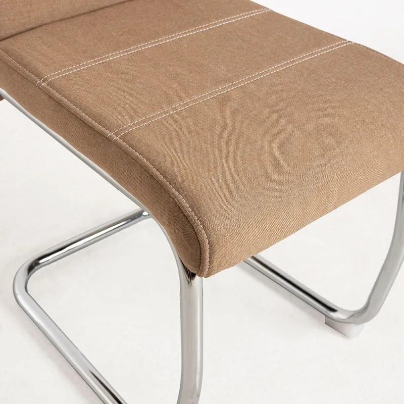 Pack 4 Sedie Hallen Tessuto - Marrone Chiaro