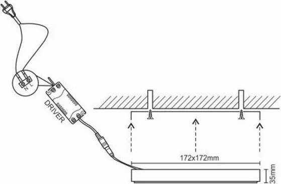 Plafoniera LED LED/12W/230V 4000K 17,2x17,2 cm
