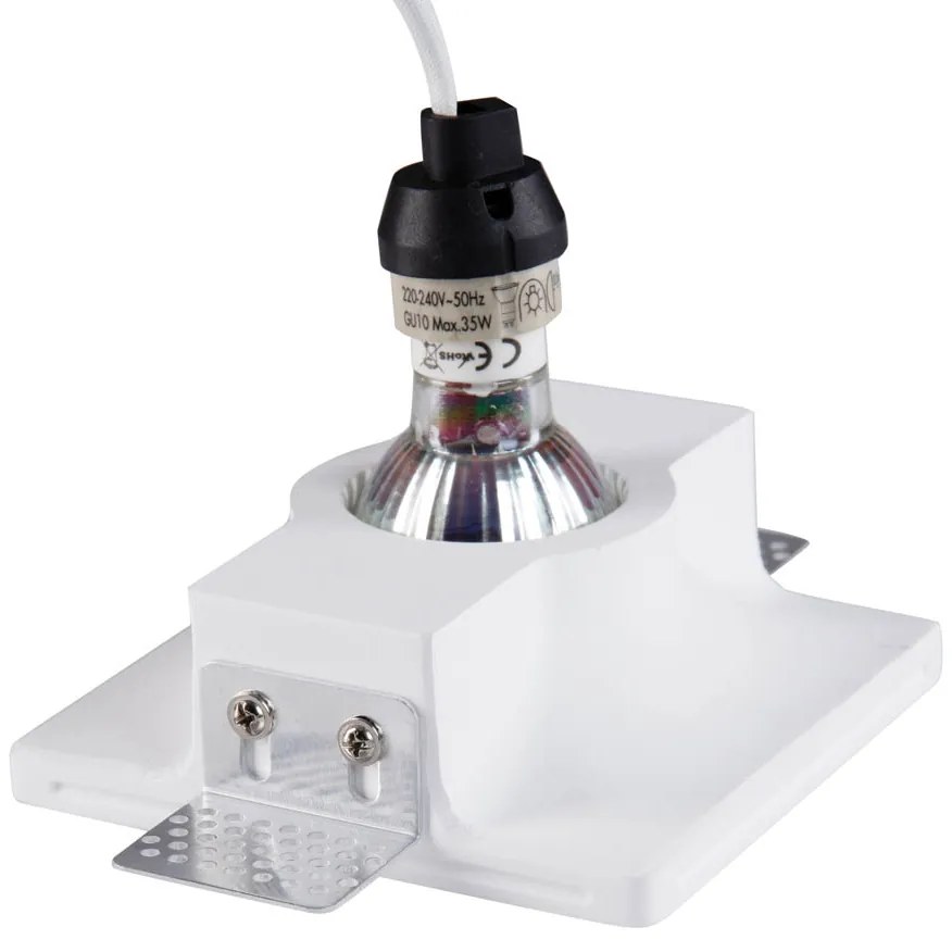 Set di 6 faretti da incasso bianchi 12 cm rotondi - Gypsy Stucco