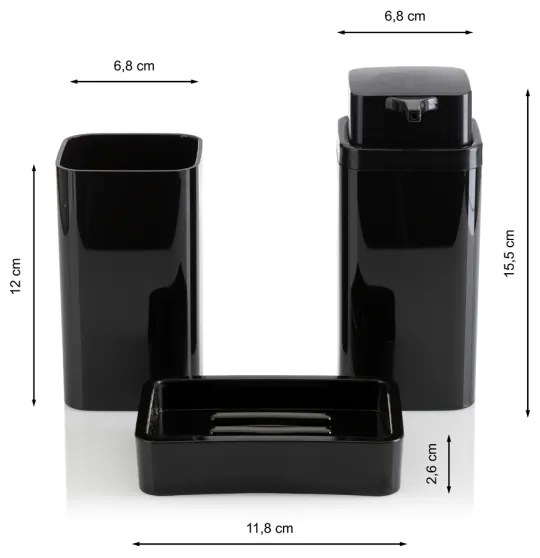 Set da bagno SIERRA 5 pz nero