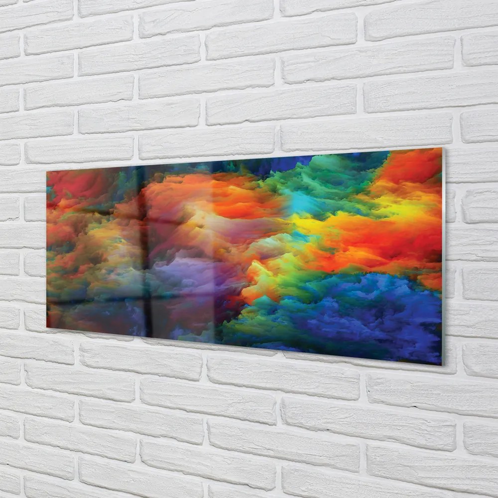 Quadro acrilico Frattali 3D colorati 120x60 cm