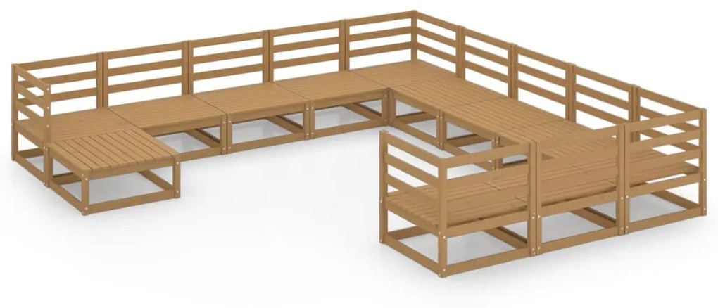 Set divani da giardino 12 pz in legno massello di pino