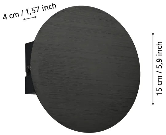 Eglo 901198 - Applique a LED TALAMELLO LED/4W/230V 3000K nero
