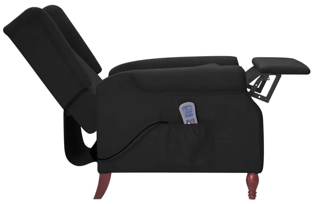 Poltrona massaggiante reclinabile nera in tessuto