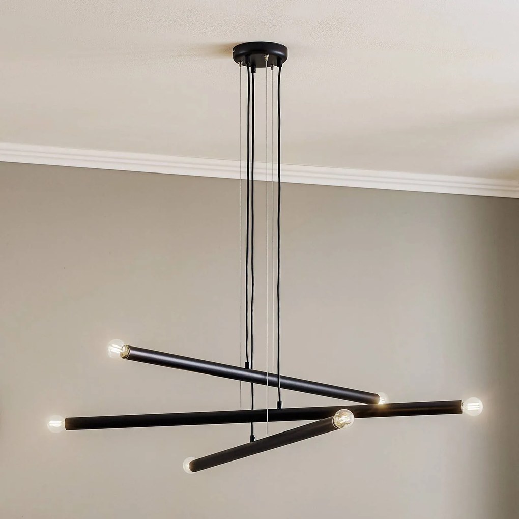ALDEX Lampada a sospensione Tubo, nero, 6 luci