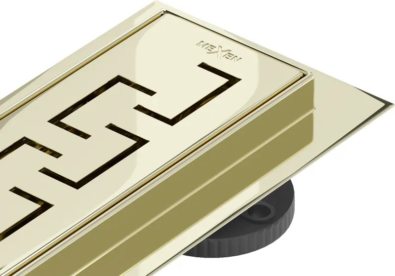 Mexen Flat 360° M15 scarico lineare rotante 90 cm, oro - 1524090-40