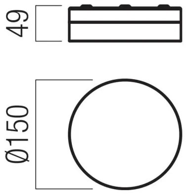 Redo 01-3725 - Plafoniera LED FRISBI LED/8W/230V IP44 cromo