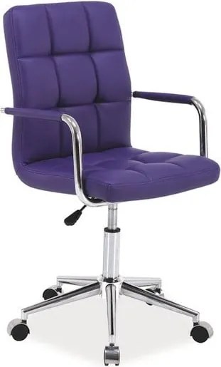 Sedia da ufficio Q-022 in ecopelle viola - H87 cm