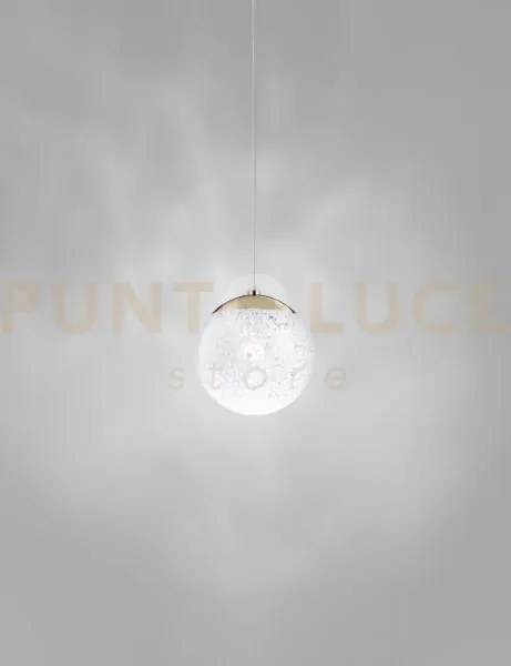 Rina sospensione 16 bianco murrina ottone lucido 1 luce attacco g9