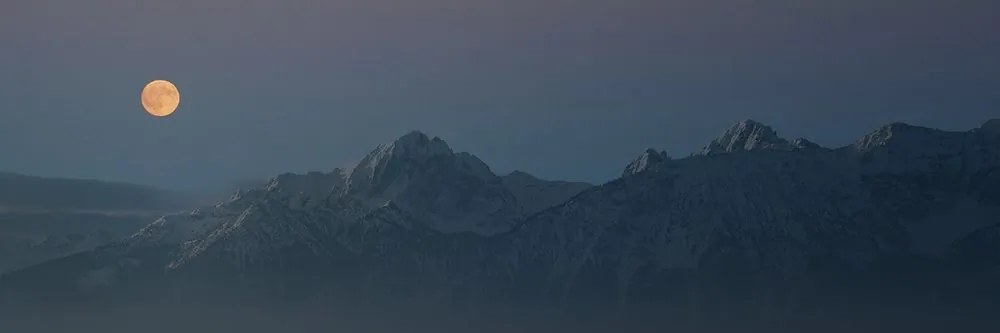 Quadro su tela – Luna piena sopra le montagne