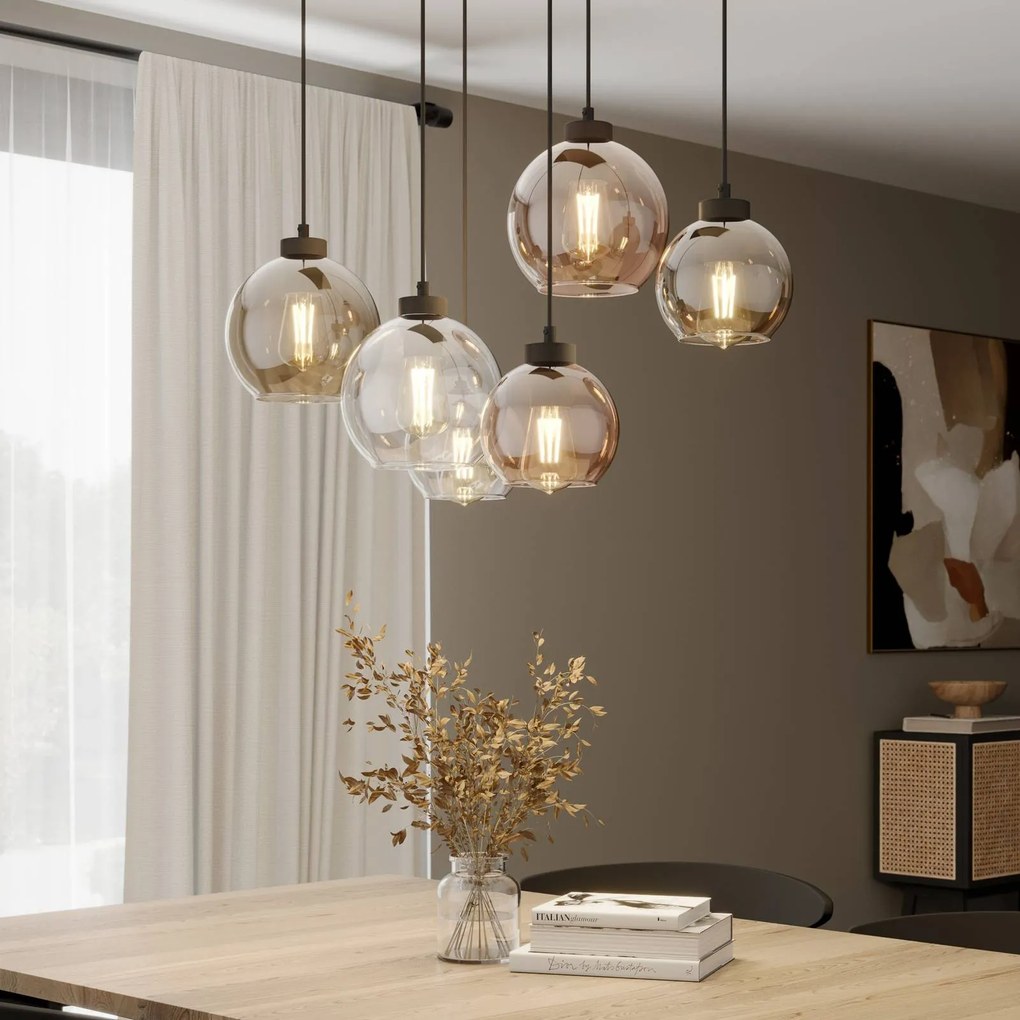 Lampada a sospensione in vetro Cubus TK Lighting, dimmerabile, Chiaro / Trasparente, Soggiorno / Sala da pranzo, Vetro, Moderno, Lampada a sospensione