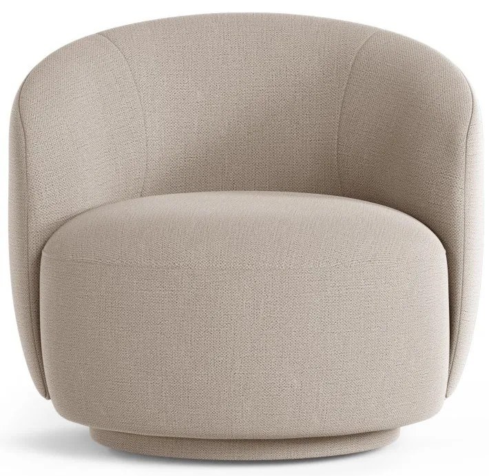 Poltrona marrone chiaro girevole con rivestimento in ciniglia Letizia – Micadoni