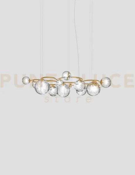 Puppet ring sospensione 15 cristallo trasparente oro satinato 15 lu...