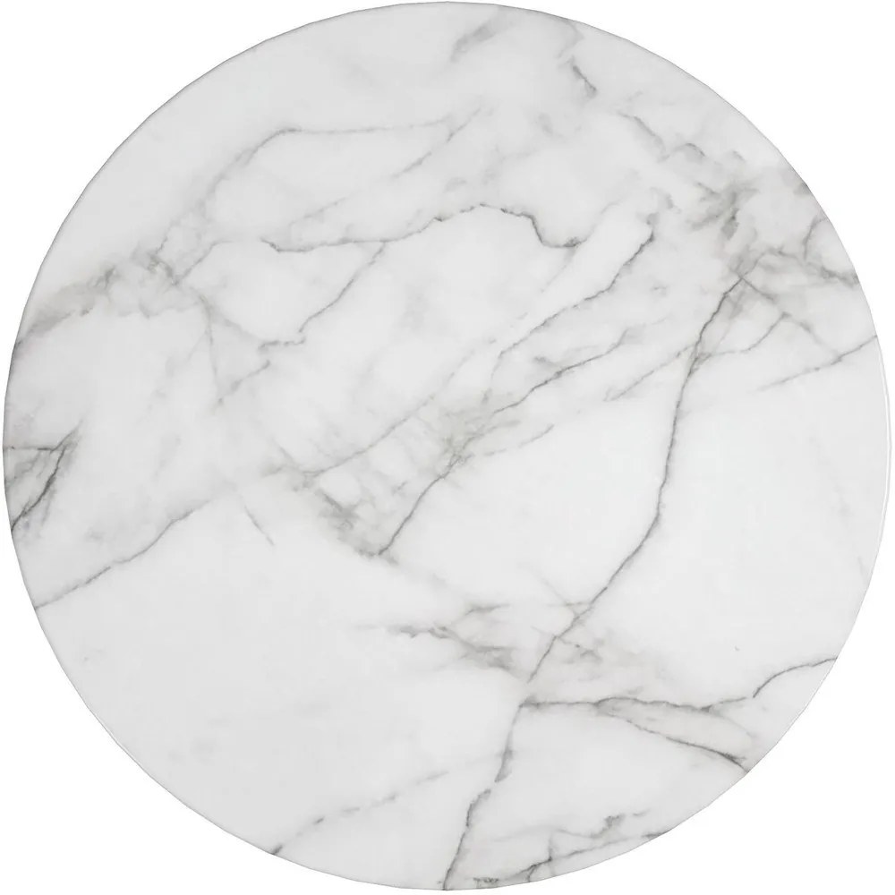 Tavolino da salotto rotondo bianco/dorato con effetto marmo ø 79 cm Gwyneth – CosmoLiving by Cosmopolitan