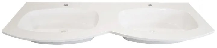 Lavabo a incasso rettangolare Armonia L 140 x H 14 x P 46 cm in resina bianco lucido