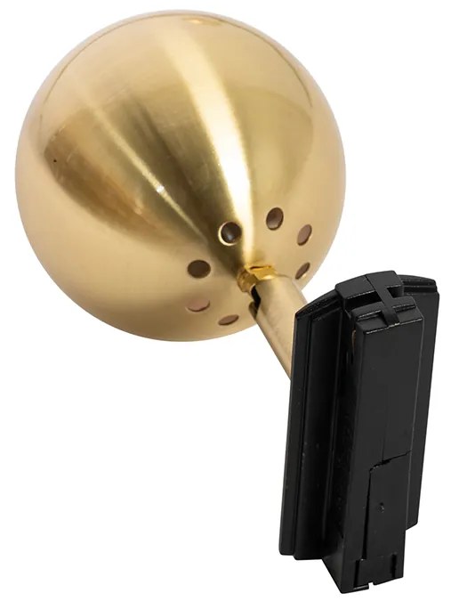 Faretto da binario moderno monofase nero con oro - Gissi