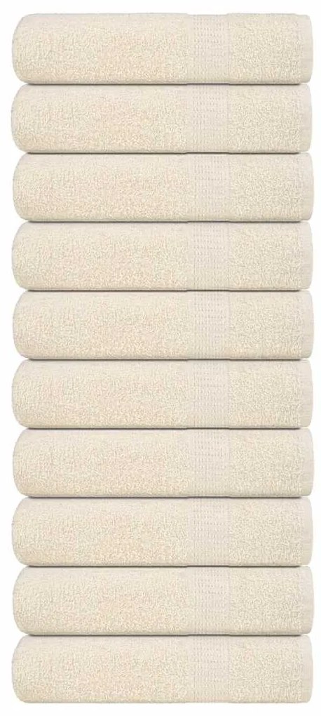 Asciugamani Da Bagno 10 Pz Crema 100x150cm 360 G/m² 100% Cotone /