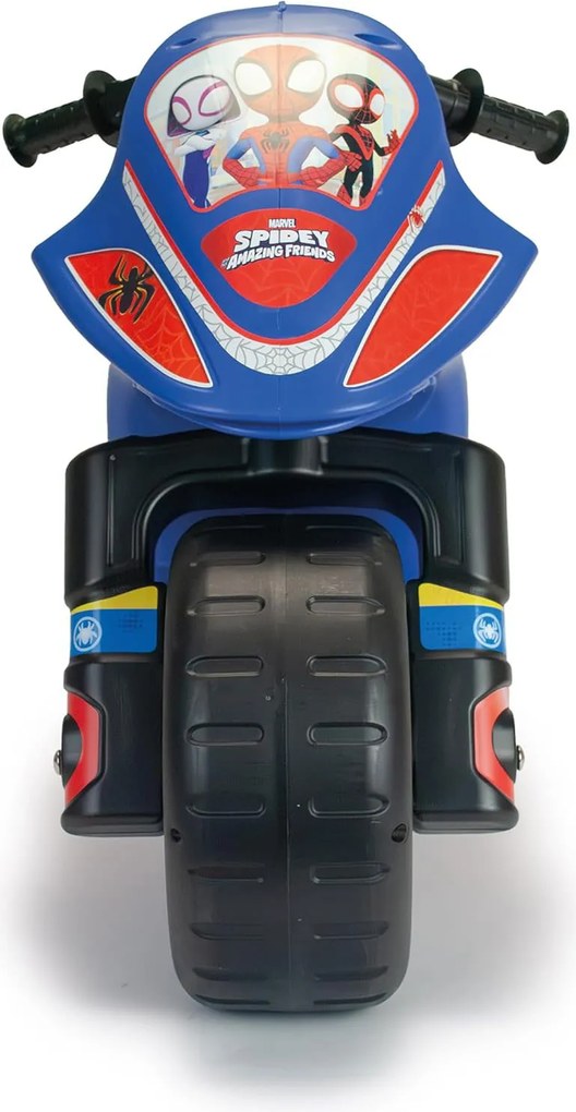Moto Cavalcabile per Bambini 4-7 anni a Spinta Marvel Spidey 99x39x61 cm fino a 50 kg con Maniglia di Trasporto Blu...