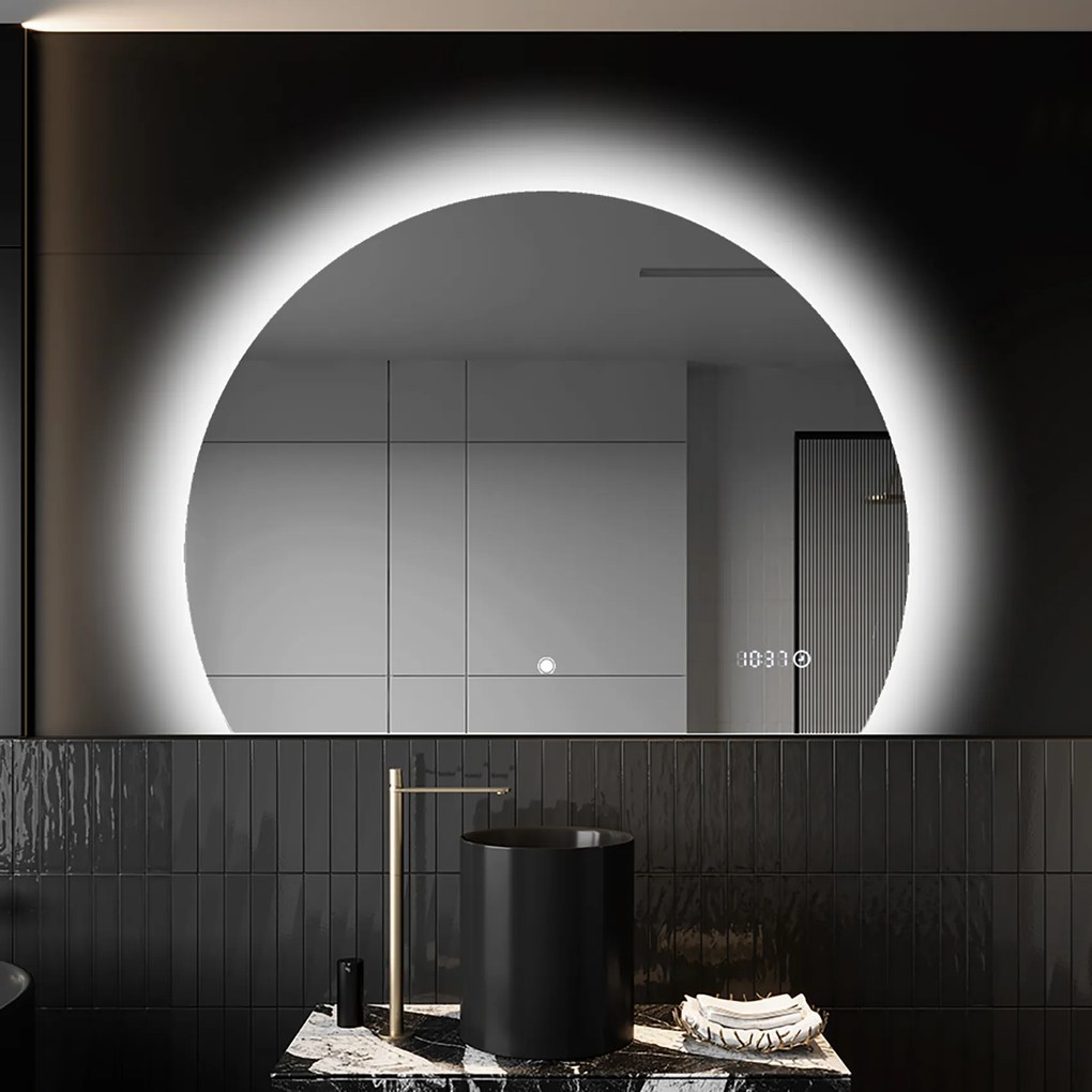 Specchio a LED Mezza Luna Moderno - Illuminazione Elegante per Bagno W221