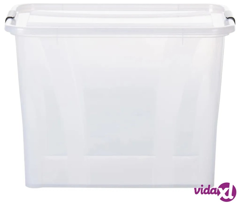 vidaXL Scatole Trasparenti Portaoggetti con Coperchio 2 pz da 55 L