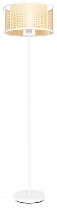Lampada da terra orientale bianca con rattan 40 cm - Akira