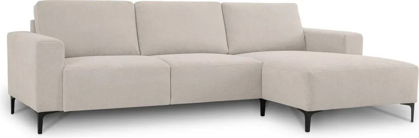 Divano angolare beige (con penisola a destra/con chaise lounge) con rivestimento in ciniglia Fabian – Scandic