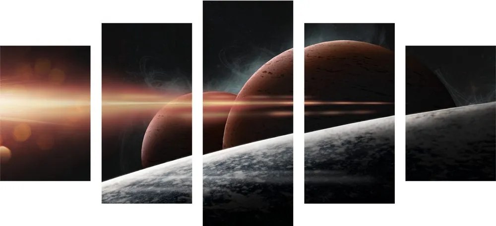 Quadri 5 pezzi – Pianeti nella galassia