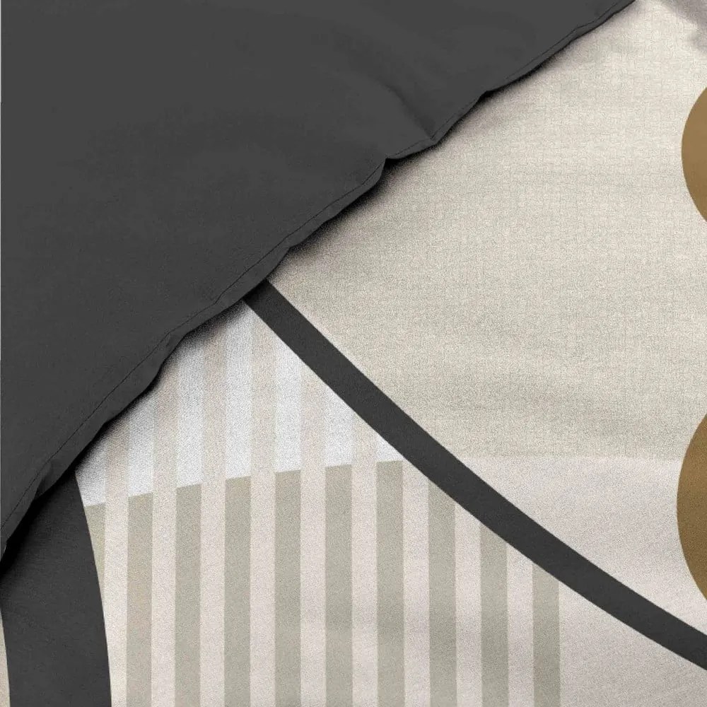 Set copripiumino e federa beige in cotone per letto matrimoniale ed esteso 240x220 cm Santana – douceur d'intérieur