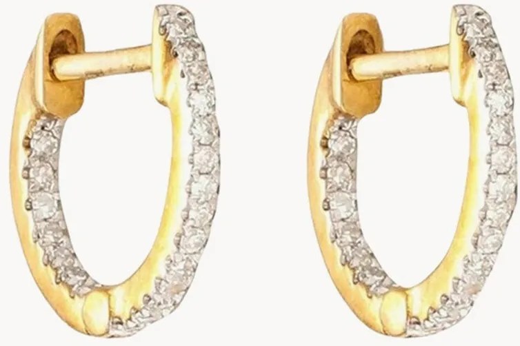 Orecchini a cerchio in oro giallo Perfect Créoles con diamanti