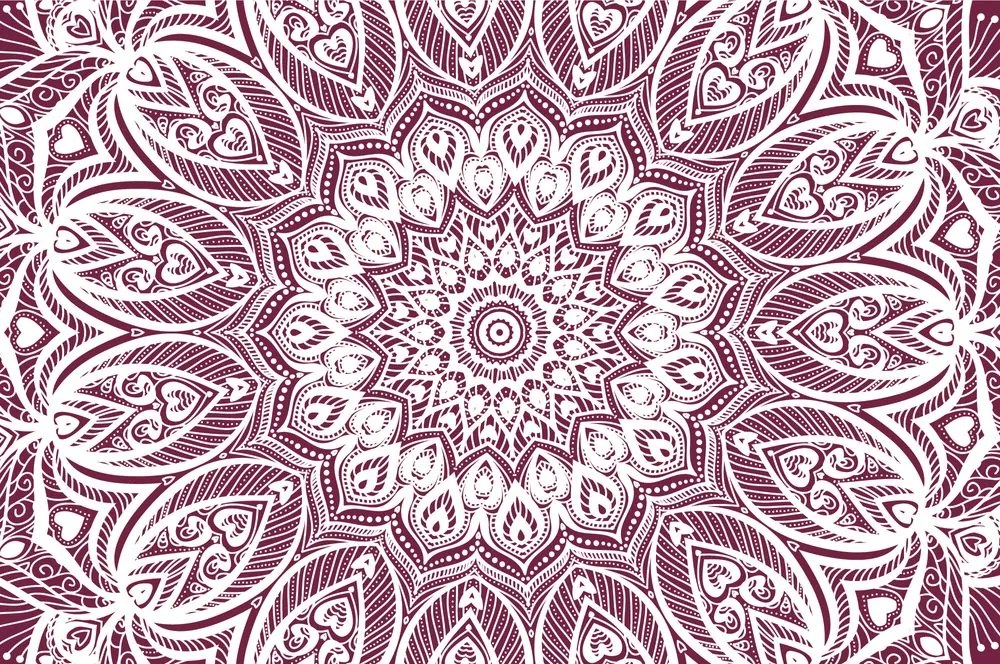Carta da parati – Mandala dell'armonia su sfondo rosa
