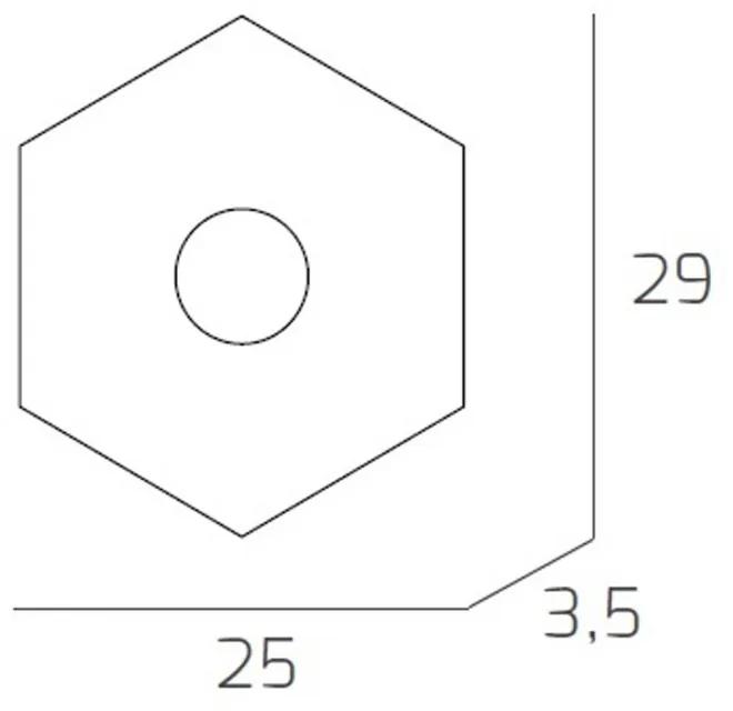 Plafoniera Moderna Hexagon Metallo Grigio 1 Luce Led 12W