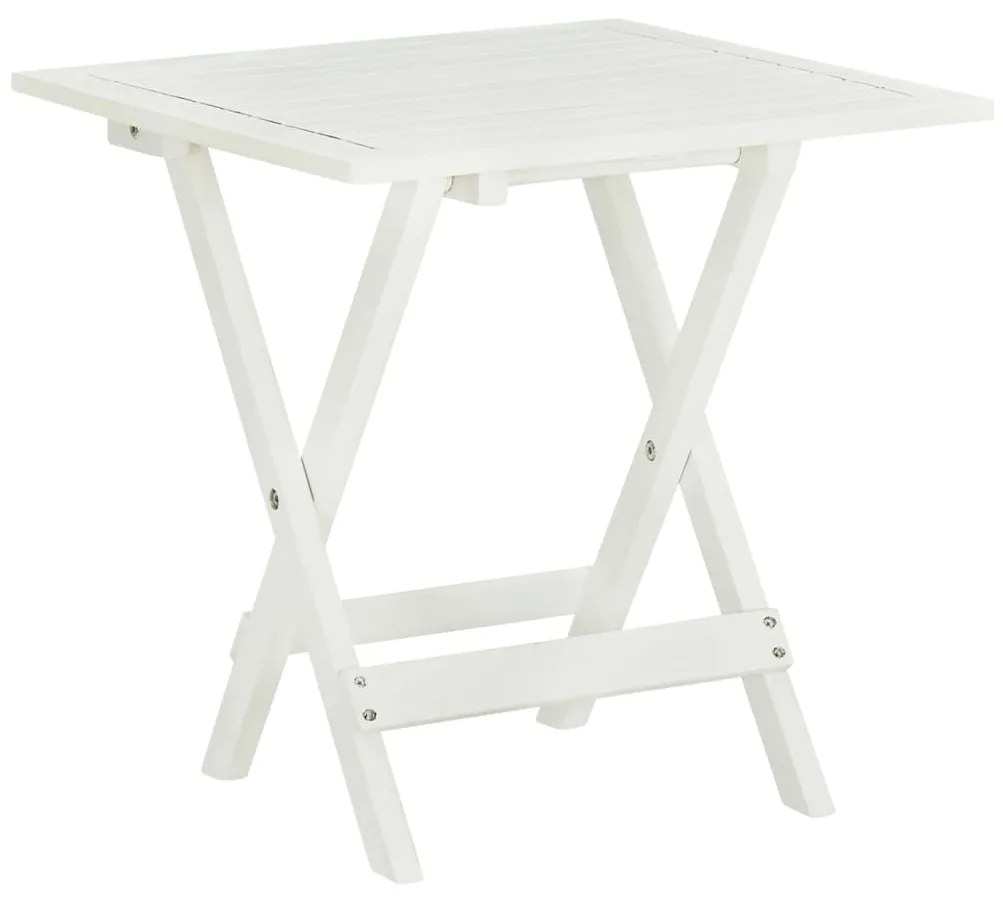 Tavolo da bistrot bianco 46x46x47cm in legno massello di acacia