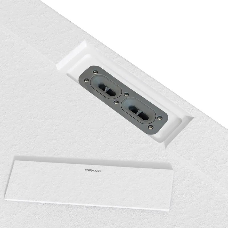 Piatto doccia SANYCCES in resina Siena bianco L 70 x L 140 cm opaco effetto pietra