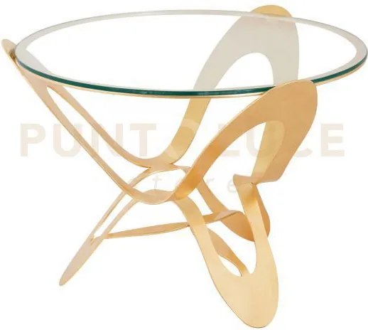 Tavolino moderno di design ninfa oro trasparente