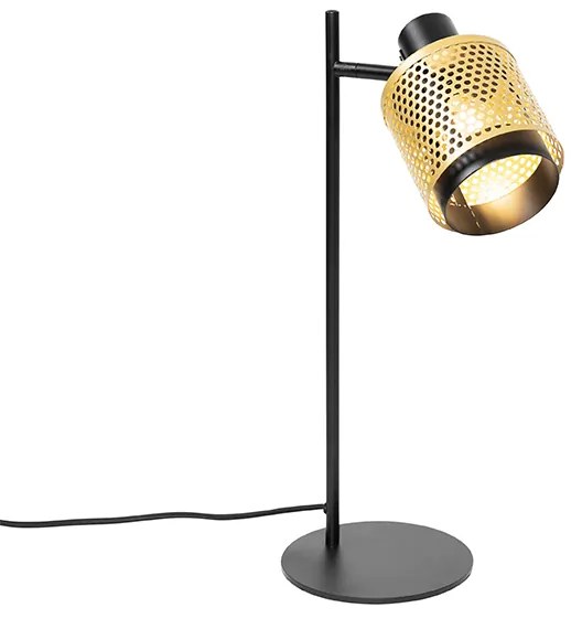 Lampada da tavolo industriale nera con oro - Kayden