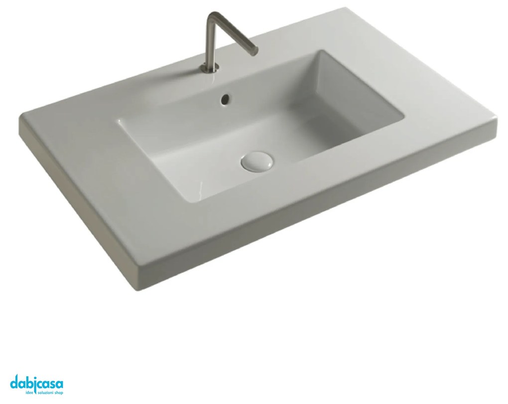 Ceramica Tecla "Mars" Lavabo Da Incasso o Sospeso 54x90 Cm Bianco Lucido