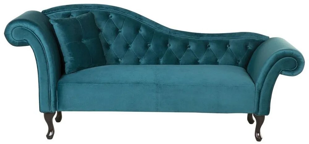 Chaise longue velluto foglia di tè sinistra LATTES Beliani