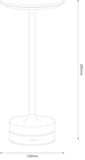 Lampada da tavolo LED ricaricabile a sfioramento TAVOLO LED/2,5W/5V 2400 mAh 3000-6000K dorata