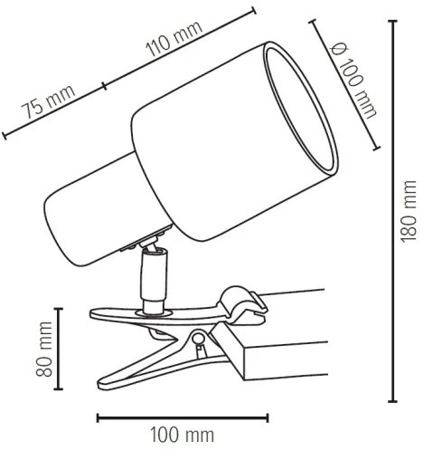 Spot-Light 2236174WK - Lampada con morsetto TREEHOUSE 1xE27/25W/230V