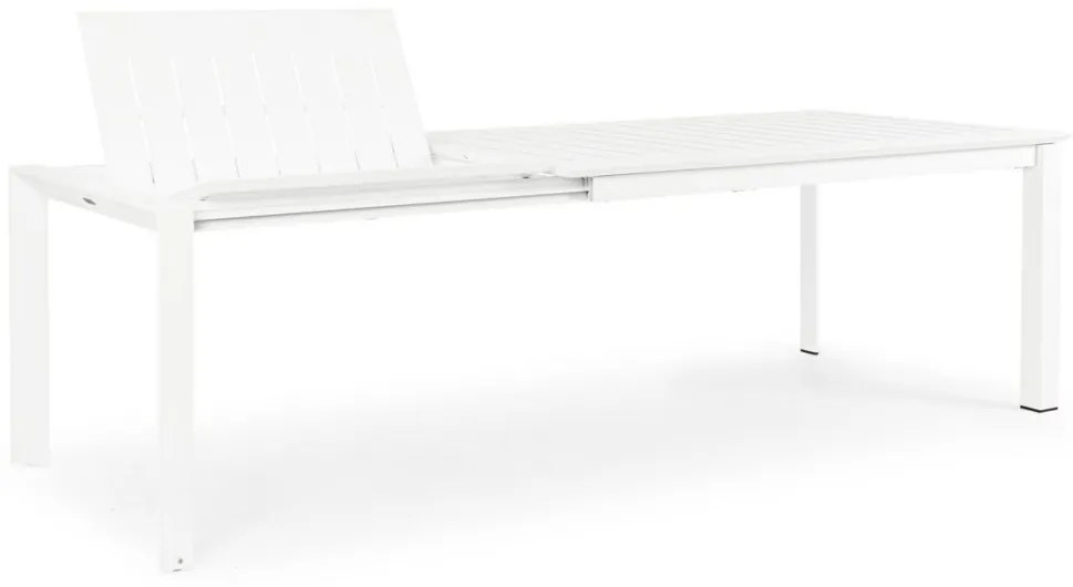 Tavolo allungabile KONNOR in alluminio bianco 200×110 cm &#8211; 300×110 cm