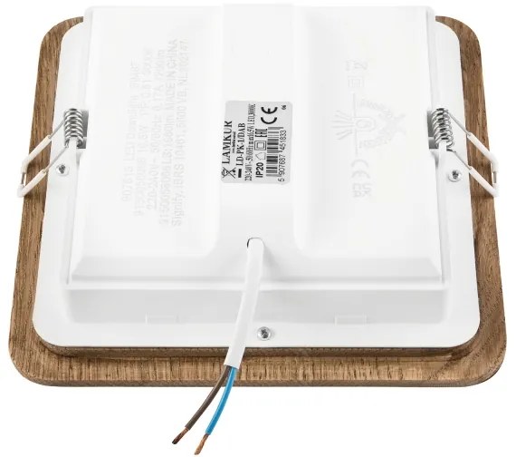 Lampada LED da incasso WOODY SPOT LED/17W/230V 3000K noce 18,5x18,5 cm