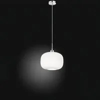 Lampadario In Metallo Contemporaneo Plisse' Cromo 1 Luce E27 Ovale