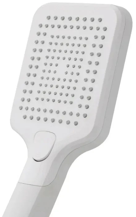 Doccetta quadrata 26,6 cm con tre tipi di getto bianco opaco in ABS Hidra