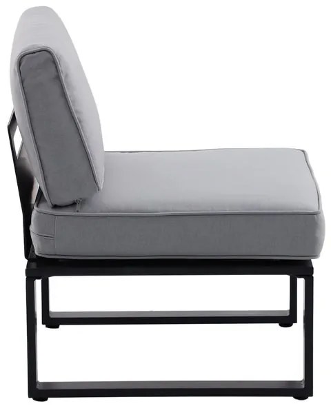 Poltrona centrale con cuscino beige Odyssea NATERIAL, struttura in alluminio seduta in textilene grigio, L 64 x H 31.5 x P 63.5 cm