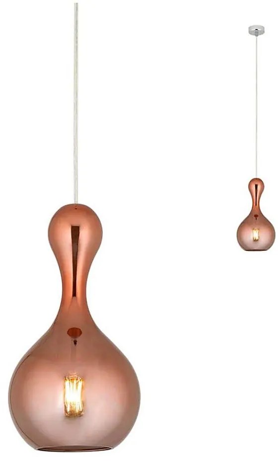 Redo 01-2257 - Lampadario a sospensione con filo LOB 1xE27/42W/230V diametro 18 cm rame