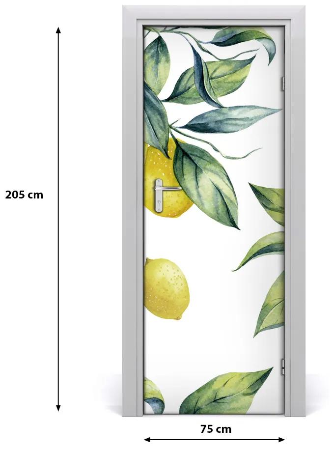Adesivo per porta interna Limoni 75x205 cm