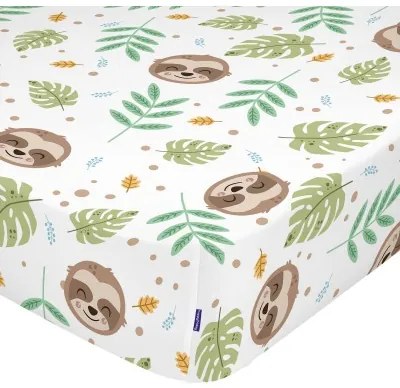 Lenzuolo con angoli aderenti HappyFriday Moshi Moshi Happy Sloth Multicolore 90 x 200 x 32 cm