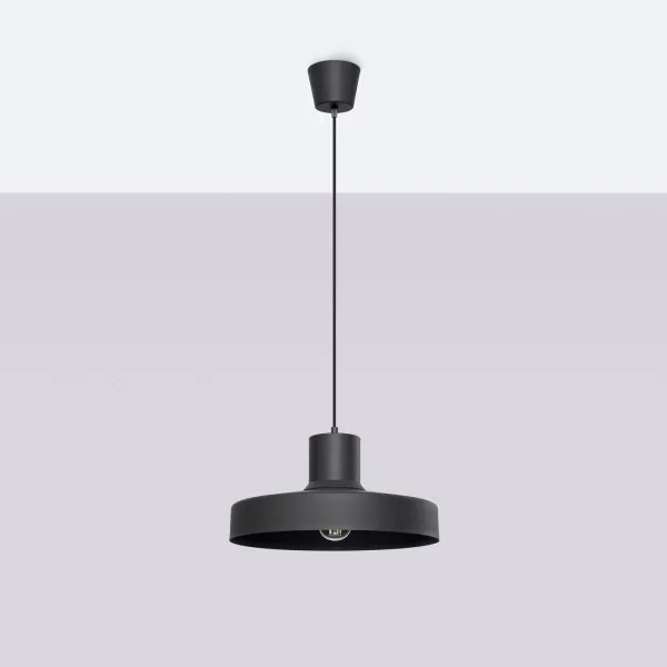 Sollux SL.1703 - Lampadario a sospensione con filo BILO 1xE27/15W/230V diametro 35 cm nero