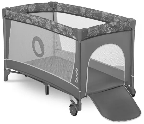 Lionelo - Lettino da viaggio FLOWER Grigio Pietra
