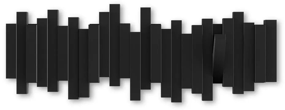 Appendiabiti da parete in plastica nera Sticks - Umbra